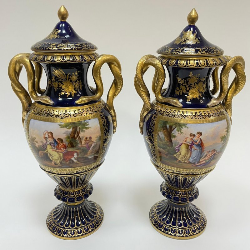 Парные вазы Meissen 1870-80 гг