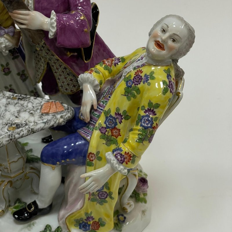 Сатирическая статуэтка Игра в карты вторая половина 19в Meissen (к)