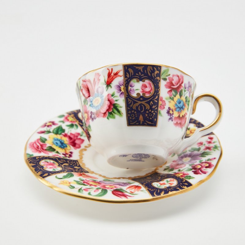 Фарфоровая чашка с блюдцем Royal Worcester - миниатюра 1993 г Англия (д)