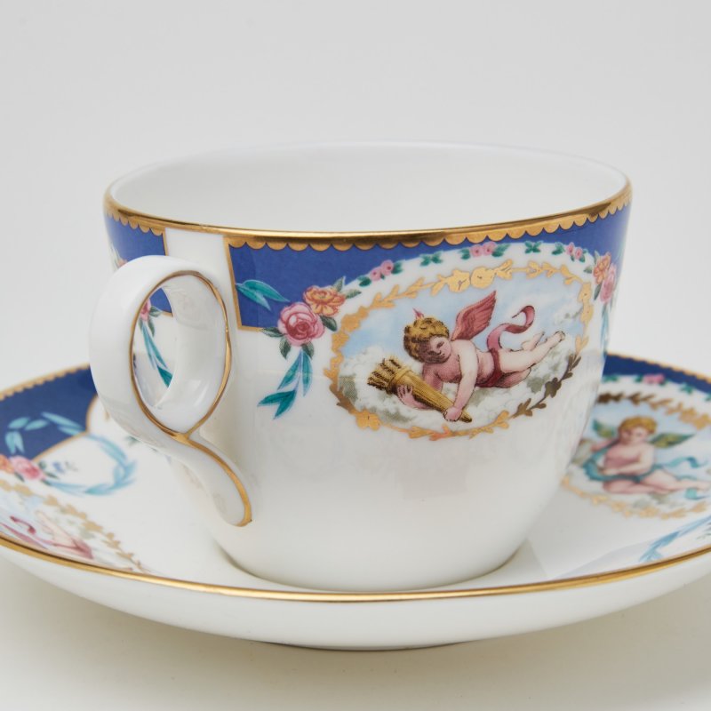 Редкая уникальная чайная пара - эталон фабрики Derby