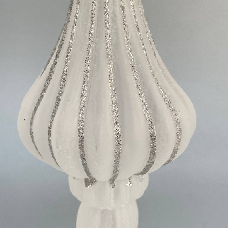 Елочная игрушка Матовый белый фонарик