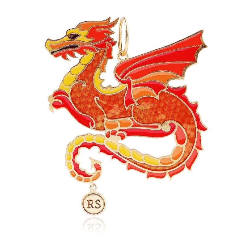 Елочная игрушка «Дракон» из серебра