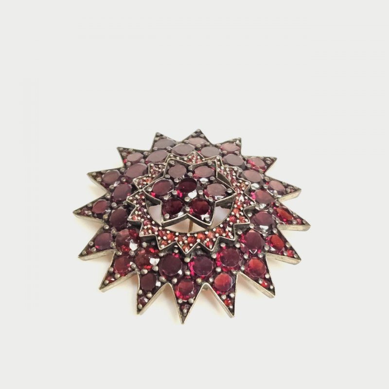 Брошка Звездочка гранаты 19 век