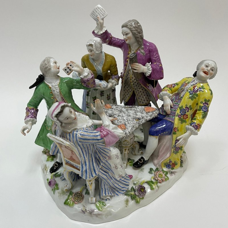 Сатирическая статуэтка Игра в карты вторая половина 19в Meissen (к)