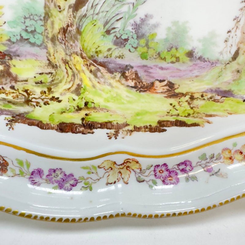 Редкий старинный поднос Meissen с росписью 1763-1777 гг (к)