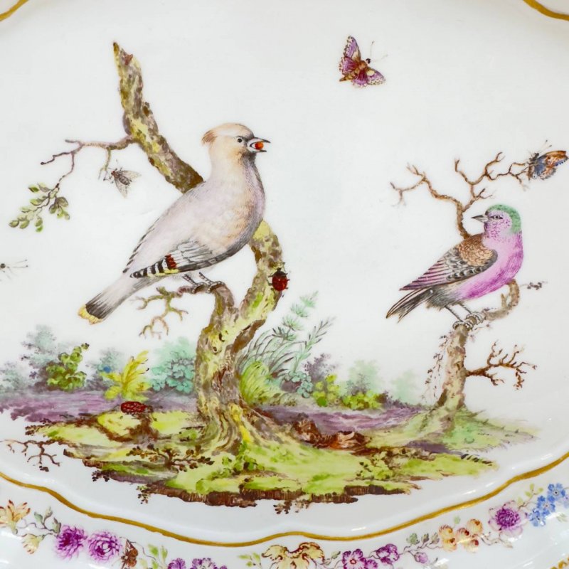 Редкий старинный поднос Meissen с росписью 1763-1777 гг (к)