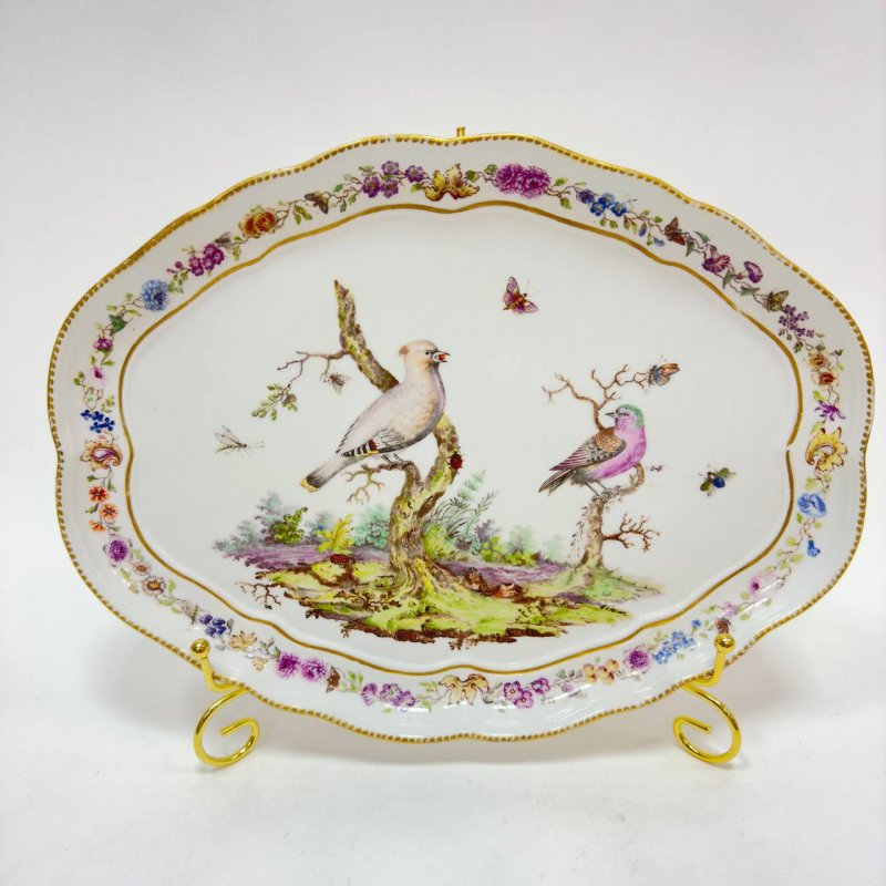 Редкий старинный поднос Meissen с росписью 1763-1777 гг (к)