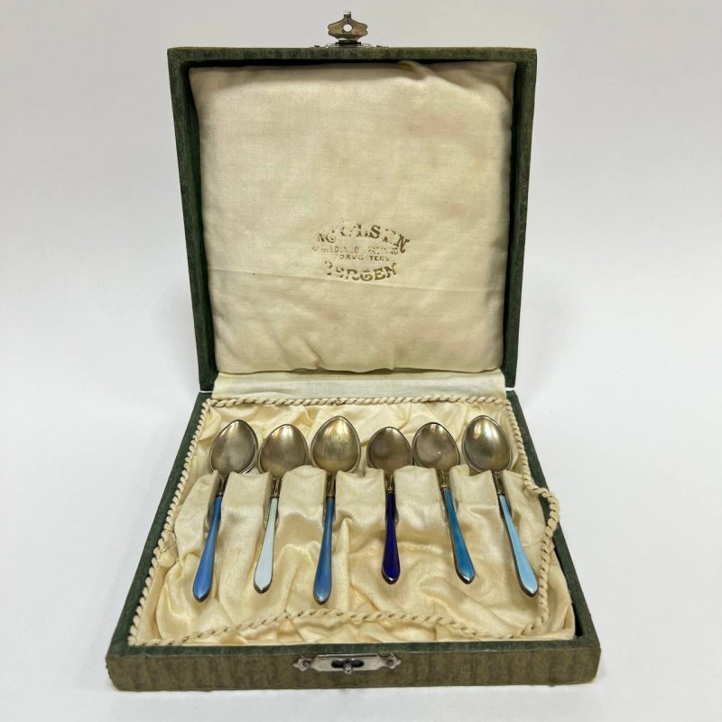 Набор 6 ложек для кофе серебро Европа